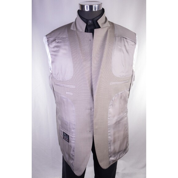 Jos. A. Bank Suit Coat Jacket Blazer Sz 44R Solid Beige Wool Two Button EUC - Picture 9 of 13